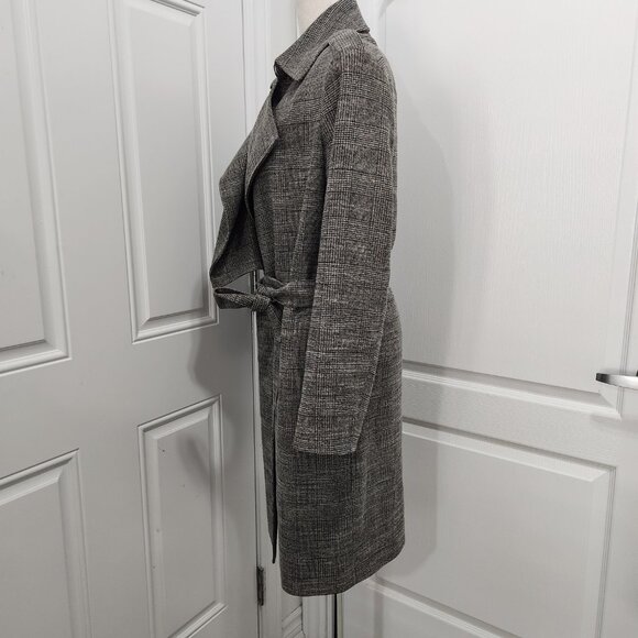 Allsaints Check Print Single Button Tie Waist Trench Coat - Picture 5 of 15
